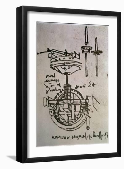 Mechanical Drawings No.3-Leonardo da Vinci-Framed Giclee Print