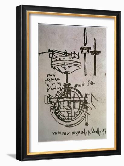 Mechanical Drawings No.3-Leonardo da Vinci-Framed Giclee Print