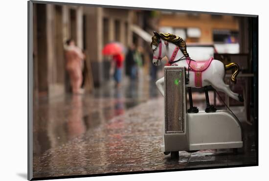 Mechanical horse toy, Old Town, Bilbao, Biscay Province, Basque Country Region, Spain-null-Mounted Photographic Print