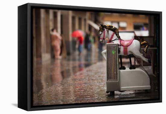 Mechanical horse toy, Old Town, Bilbao, Biscay Province, Basque Country Region, Spain-null-Framed Premier Image Canvas