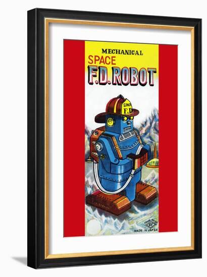 Mechanical Space Fire Department Robot-null-Framed Art Print