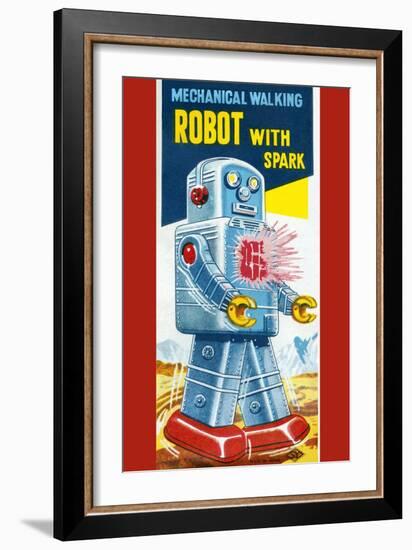 Mechanical Walking Robot with Spark-null-Framed Art Print