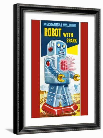 Mechanical Walking Robot with Spark-null-Framed Art Print