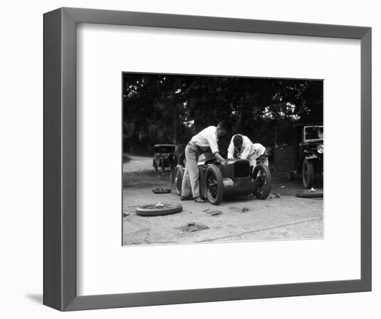 Mechanics working on Leon Cushmans Austin 7 racer for a speed record attempt, Brooklands, 1931-Bill Brunell-Framed Photographic Print