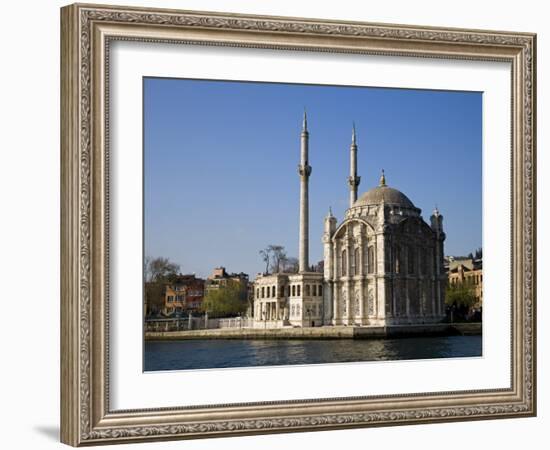 Mecidiye Mosque Stands on Water's Edge at Ortakoy, One of Pretty Bosphorus Villages in Istanbul-Julian Love-Framed Photographic Print