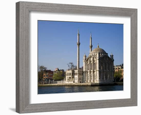 Mecidiye Mosque Stands on Water's Edge at Ortakoy, One of Pretty Bosphorus Villages in Istanbul-Julian Love-Framed Photographic Print