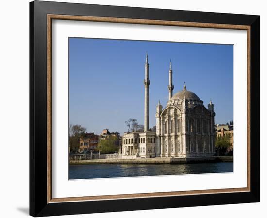 Mecidiye Mosque Stands on Water's Edge at Ortakoy, One of Pretty Bosphorus Villages in Istanbul-Julian Love-Framed Photographic Print