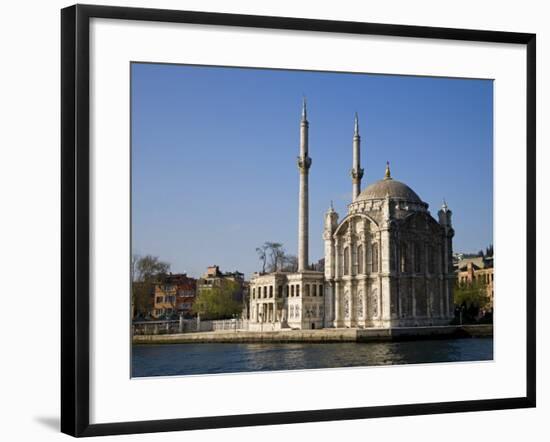 Mecidiye Mosque Stands on Water's Edge at Ortakoy, One of Pretty Bosphorus Villages in Istanbul-Julian Love-Framed Photographic Print