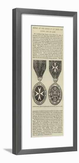 Medal of the Order of St John for Saving Life on Land-null-Framed Giclee Print