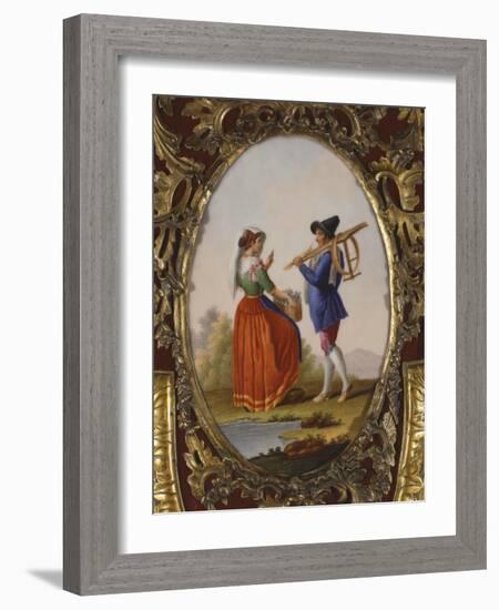 Medallion with Scene Depicting Traditional Dress from Campania, Italy-Raimondo Compagnini-Framed Giclee Print