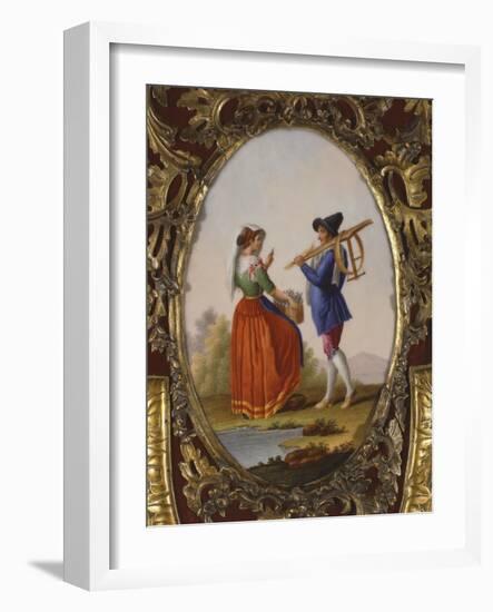 Medallion with Scene Depicting Traditional Dress from Campania, Italy-Raimondo Compagnini-Framed Giclee Print