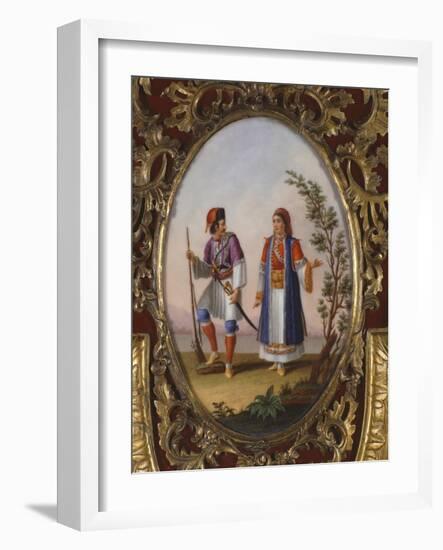 Medallion with Scene Depicting Traditional Dress from Campania, Italy-Raimondo Compagnini-Framed Giclee Print