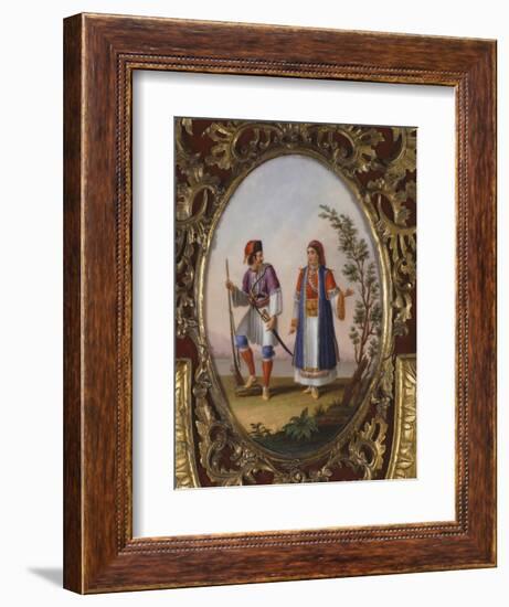 Medallion with Scene Depicting Traditional Dress from Campania, Italy-Raimondo Compagnini-Framed Giclee Print