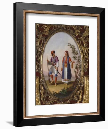 Medallion with Scene Depicting Traditional Dress from Campania, Italy-Raimondo Compagnini-Framed Giclee Print