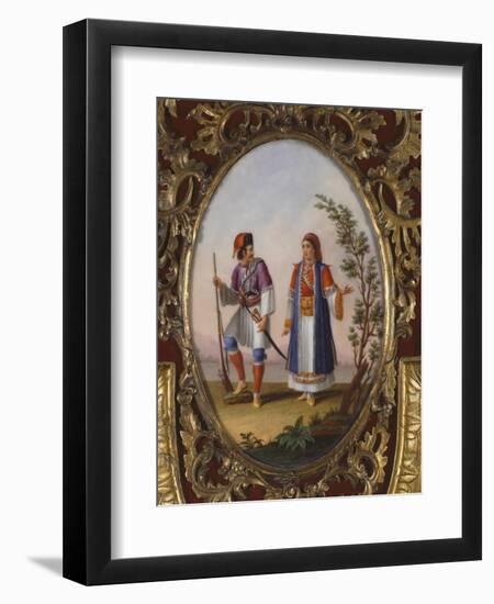 Medallion with Scene Depicting Traditional Dress from Campania, Italy-Raimondo Compagnini-Framed Giclee Print