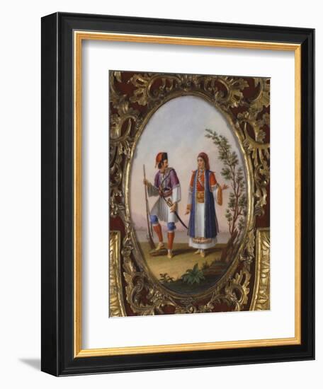 Medallion with Scene Depicting Traditional Dress from Campania, Italy-Raimondo Compagnini-Framed Giclee Print