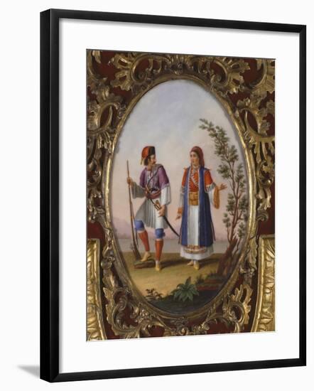 Medallion with Scene Depicting Traditional Dress from Campania, Italy-Raimondo Compagnini-Framed Giclee Print