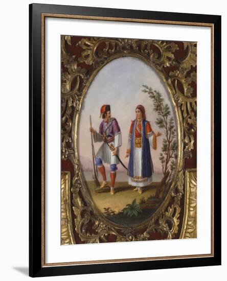 Medallion with Scene Depicting Traditional Dress from Campania, Italy-Raimondo Compagnini-Framed Giclee Print