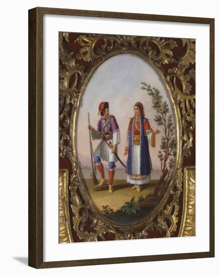 Medallion with Scene Depicting Traditional Dress from Campania, Italy-Raimondo Compagnini-Framed Giclee Print