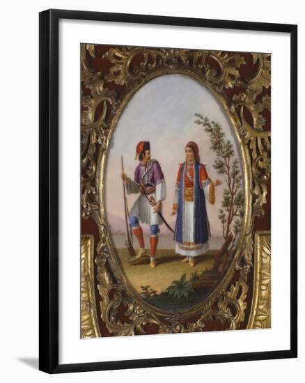 Medallion with Scene Depicting Traditional Dress from Campania, Italy-Raimondo Compagnini-Framed Giclee Print