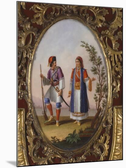 Medallion with Scene Depicting Traditional Dress from Campania, Italy-Raimondo Compagnini-Mounted Giclee Print