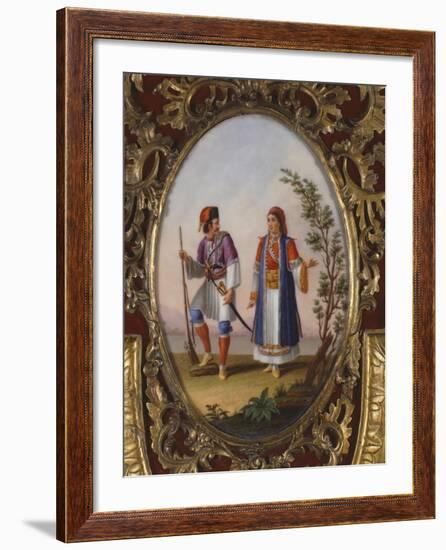 Medallion with Scene Depicting Traditional Dress from Campania, Italy-Raimondo Compagnini-Framed Giclee Print