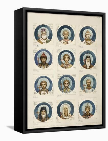 Medallions with Russian Saints (Study for Frescos in the St Vladimir's Cathedral of Kie), 1884-1889-Viktor Mikhaylovich Vasnetsov-Framed Premier Image Canvas