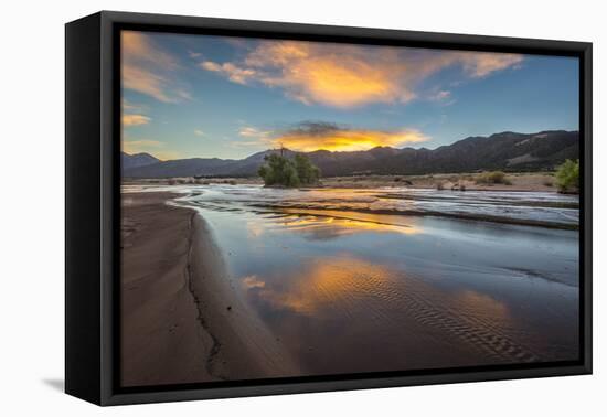 Medano Creek at Sunrise in Great Sand Dunes National Park-Howie Garber-Framed Premier Image Canvas