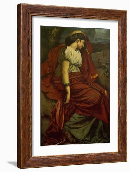 Medea and the dagger. Medea is Feuerbach's favourite Roman model Nana. Oil on canvas Inv. M 197.-Anselm Feuerbach-Framed Giclee Print