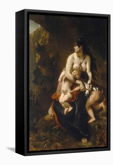 Medea (Médée Furieus)-Eugene Delacroix-Framed Premier Image Canvas