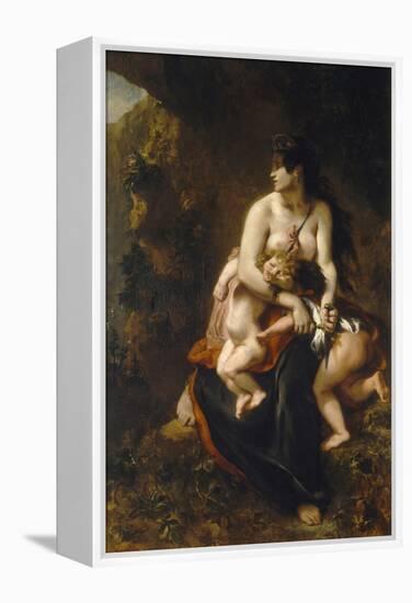 Medea (Médée Furieus)-Eugene Delacroix-Framed Premier Image Canvas