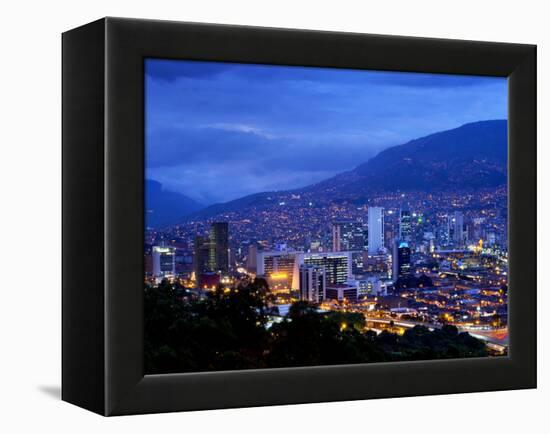 Medellin, Colombia, Elevated View of Downtown Medellin, Aburra Valley Surrounded by the Andes Mount-John Coletti-Framed Premier Image Canvas