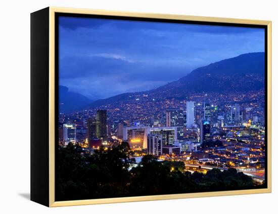 Medellin, Colombia, Elevated View of Downtown Medellin, Aburra Valley Surrounded by the Andes Mount-John Coletti-Framed Premier Image Canvas