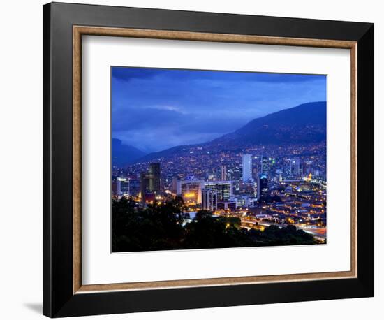Medellin, Colombia, Elevated View of Downtown Medellin, Aburra Valley Surrounded by the Andes Mount-John Coletti-Framed Photographic Print