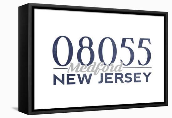 Medford, New Jersey - 08055 Zip Code (Blue)-Lantern Press-Framed Stretched Canvas