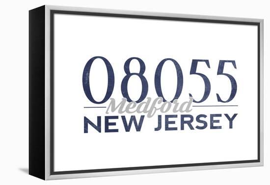 Medford, New Jersey - 08055 Zip Code (Blue)-Lantern Press-Framed Stretched Canvas