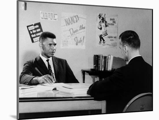 Medgar Evers, NAACP Leader in Mississippi, with Journalist Bill Peters, 1963-null-Mounted Photo