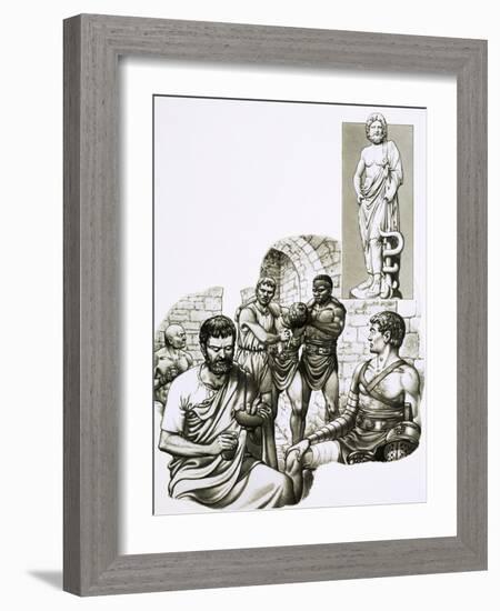 Medic at the Gladiatorial Games Patches Up Survivors-Pat Nicolle-Framed Giclee Print