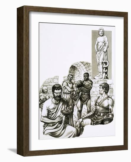 Medic at the Gladiatorial Games Patches Up Survivors-Pat Nicolle-Framed Giclee Print