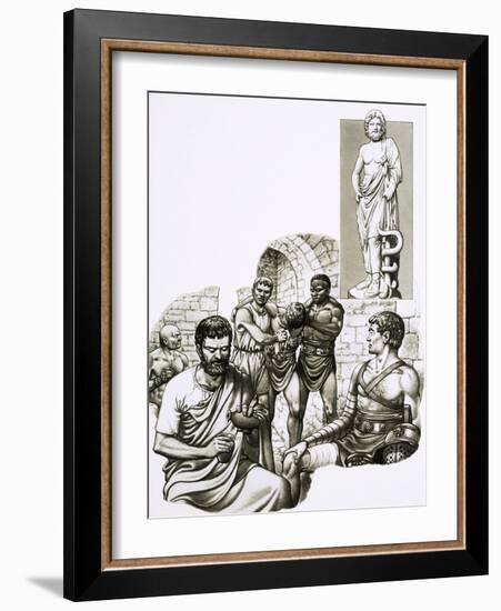 Medic at the Gladiatorial Games Patches Up Survivors-Pat Nicolle-Framed Giclee Print