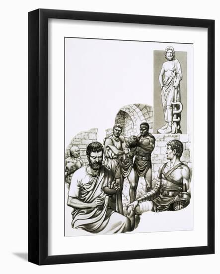 Medic at the Gladiatorial Games Patches Up Survivors-Pat Nicolle-Framed Giclee Print