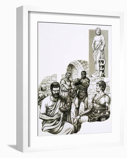 Medic at the Gladiatorial Games Patches Up Survivors-Pat Nicolle-Framed Giclee Print