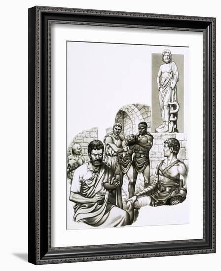 Medic at the Gladiatorial Games Patches Up Survivors-Pat Nicolle-Framed Giclee Print