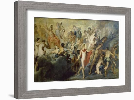 Medici-Zyklus:Die Herrschaft Der Koenigin (Oder: Der Rat Der Goetter)-Peter Paul Rubens-Framed Giclee Print