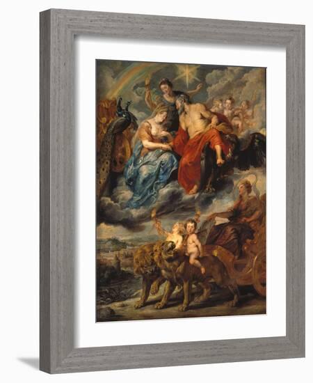 Medici-Zyklus: the Meeting of the King and Marie De Medici at Lyons, 9th November 1600-Peter Paul Rubens-Framed Giclee Print