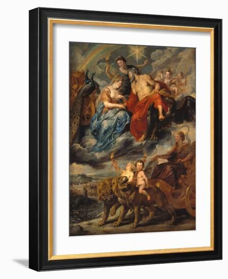 Medici-Zyklus: the Meeting of the King and Marie De Medici at Lyons, 9th November 1600-Peter Paul Rubens-Framed Giclee Print