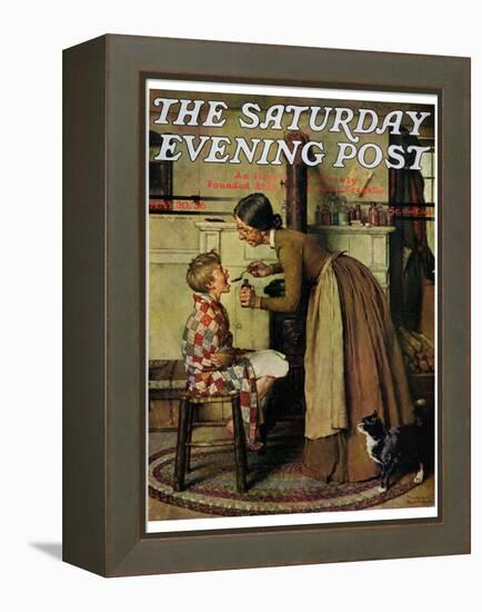 "Medicine Giver" "Take Your Medicine" Saturday Evening Post Cover, May 30,1936-Norman Rockwell-Framed Premier Image Canvas