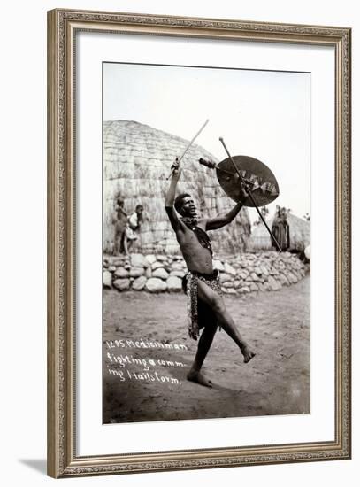 Medicine Man Fighting a Coming Hailstorm-null-Framed Photographic Print