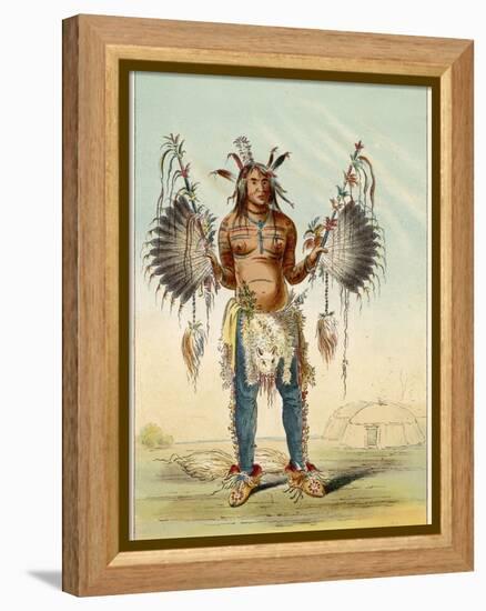 Medicine Man of the Mandan People-George Catlin-Framed Premier Image Canvas