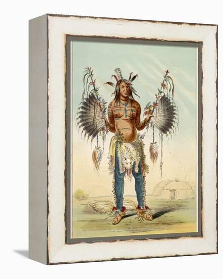 Medicine Man of the Mandan People-George Catlin-Framed Premier Image Canvas